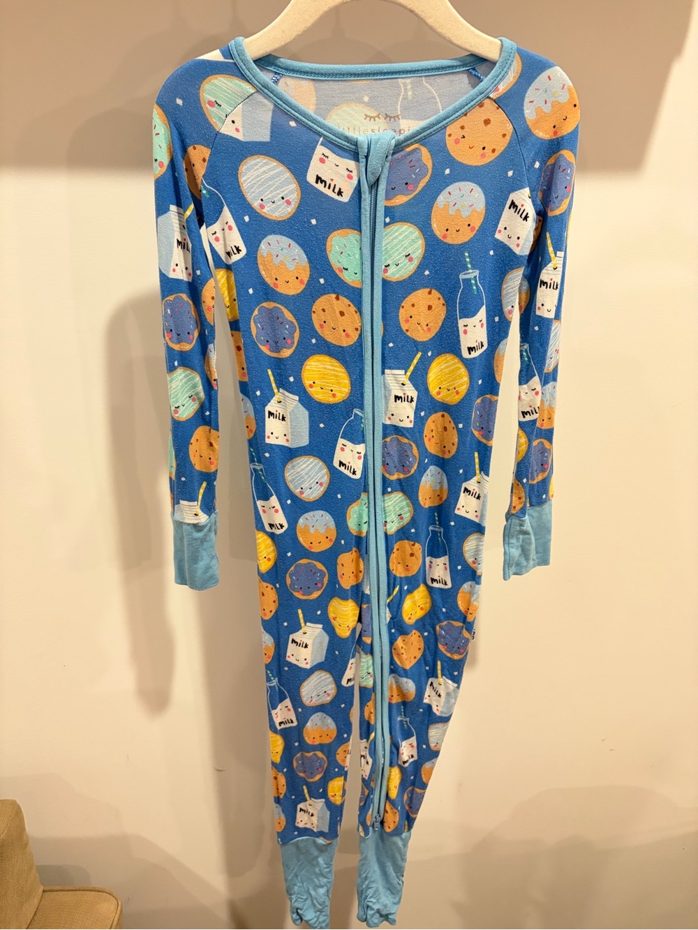 Little Sleepies Blue Cookie & Milk One-Piece sleeper - 3T